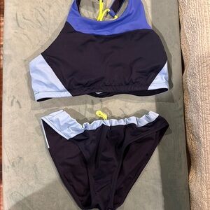Athleta Black and Blue Performance Bikinis